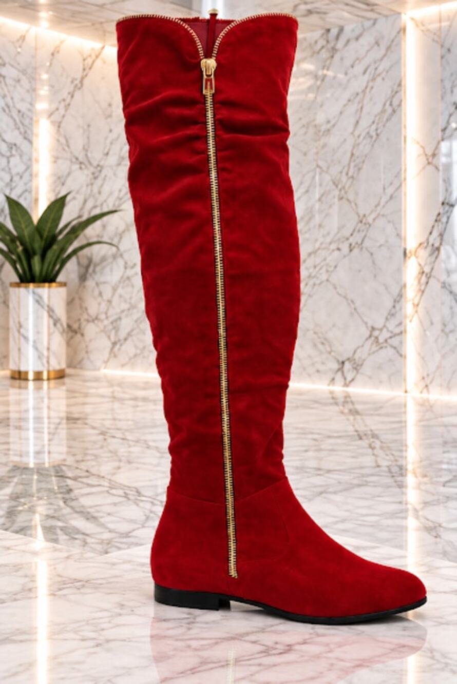 Red Suede Boots